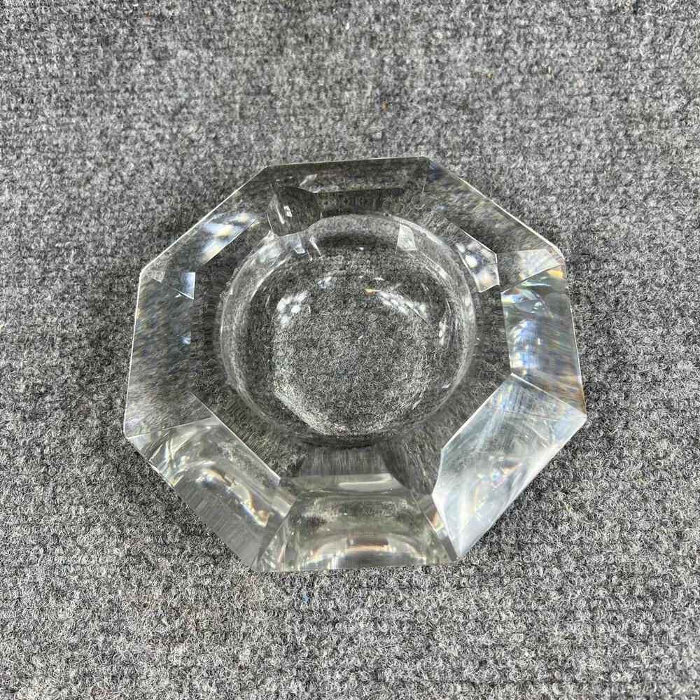 Clear Octagon Crystal Glass Ashtray Heavy 2.20 lb